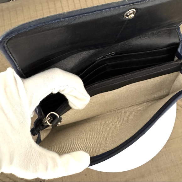 Jimmy Choo Studded Long Wallet - Blue - Picture 11 of 12